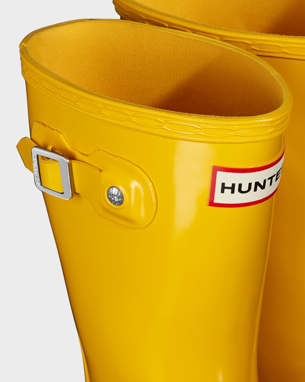 Hunter Original Big Gloss Rain Boots - Outlet Store Kids Yellow - BRFAJE589